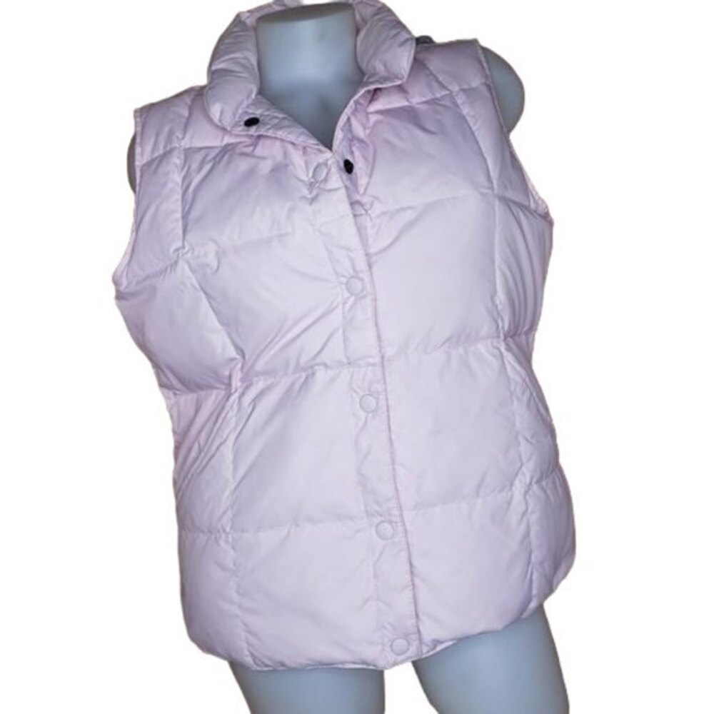 LANDS' END Goosedown Down Pink Puffer Vest Size Medium